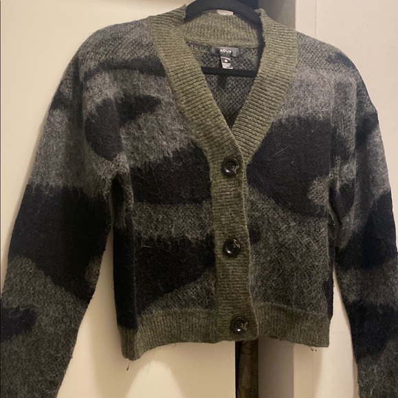 AQUA Printed Cardigan Sweater - Picture 2 of 5